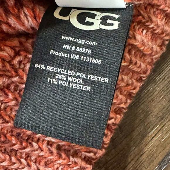 UGG Women Avianna Wool Blend Pullover Sweater Crew Neck Salmon Pink XL - Picture 6 of 10